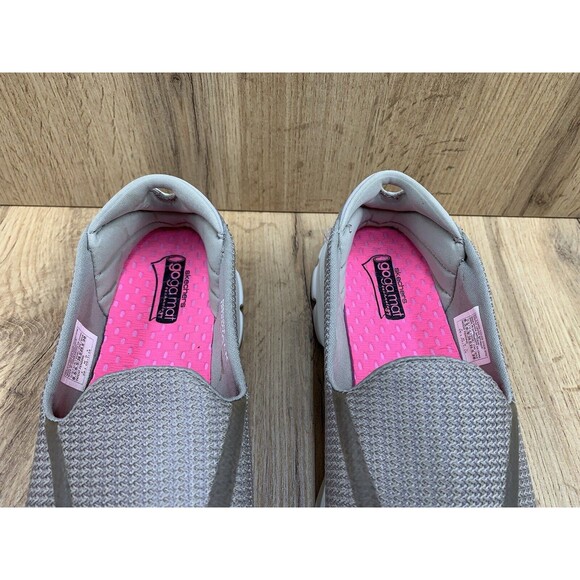 Skechers Go Walk 3 Shoes Women's Size 8.5 Stone beige Slip On Flats GoGo Mat - Picture 8 of 16